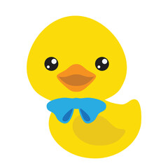 yellow duckling vector cartoon illustration