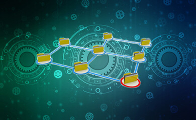 3d illustration of Data sharing concept