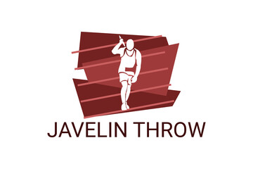 Javelin throw sport vector line icon. Javelin throw stance. sport pictogram, vector illustration.