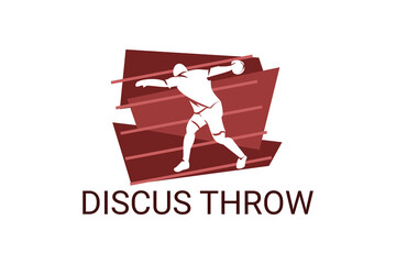 Discus throw sport vector line icon. Discus throw stance. sport pictogram, vector illustration.