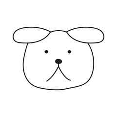 Dog in cartoon style on white background