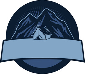 Logo for Mountain Adventure , Camping, Climbing Expedition. Vintage Logo and Labels, Icon Template Design Illustration