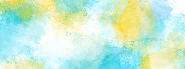 Abstract colorful watercolor for horizontal background designed with earth tone watercolor background. Watercolor paint like gradient background. © Towhidul