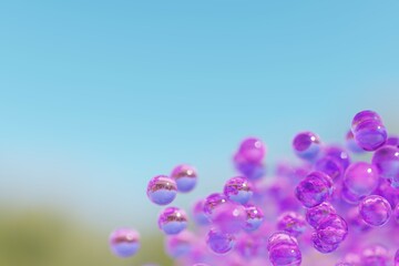 抽象的な紫色の多くの球のデザイン背景