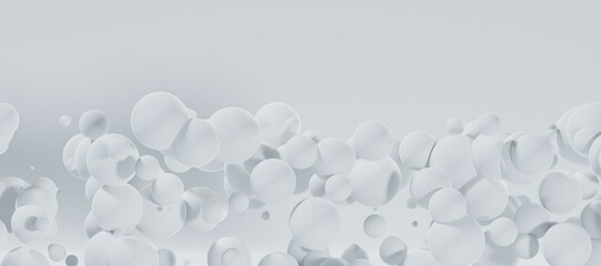 抽象的な白色の多くの球のデザイン背景