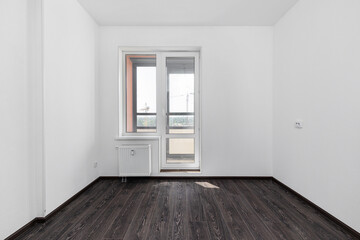 Empty white room without decoration and renovation