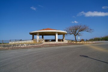 Higa RoadPark parking lot and covered benches