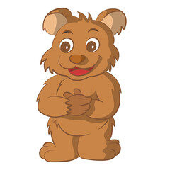 Bear coloring cartoon design on transparent background