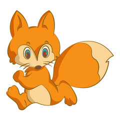 Fox coloring cartoon design on transparent background