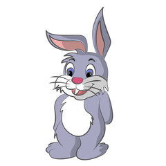 Rabbit coloring cartoon design on transparent background