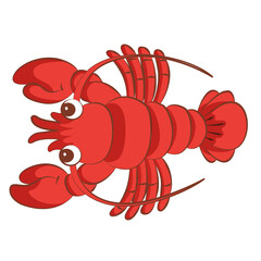 Shrimp coloring cartoon design on transparent background