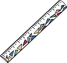 Ruler School Stationery Illustration
