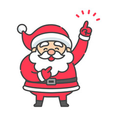 指差しをするサンタクロースのイラスト素材