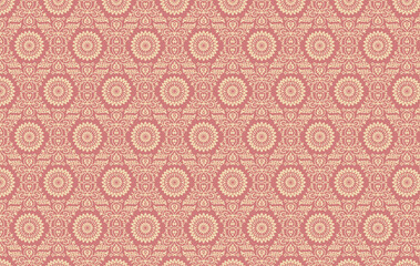Seamless vector background. Vintage ornamental template with the pattern. Baroque, Islam, Turkish, Pakistani, Arabic.