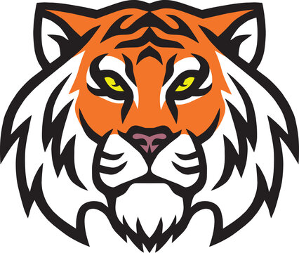 Tiger Head Logo Template Icon Mascot Design Illustration 