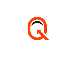 Simple letter Q with arrow logo design template vector. Suitable for brand logo.
