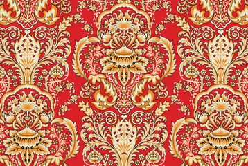 Seamless Traditional Pakistani motif. Seamless Flower border Pattern.