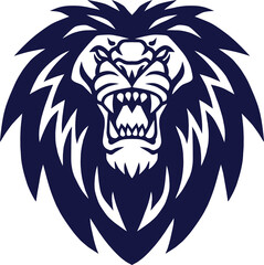 Lion Head Logo Roaring Mascot Icon Design