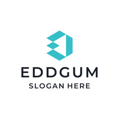 monogram letter ED logo design