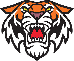 Tiger Head Logo Design Mascot Illustration 