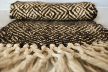 Handmade knitted wool scarf. jujuy,
