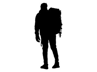 登山をする男性シルエット7