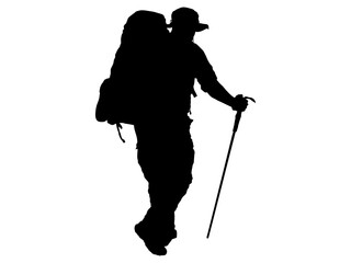 登山をする男性シルエット3