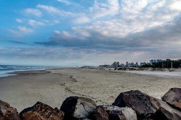 Fototapeta na wymiar View of Torres, RS, from Praia dos Molhes