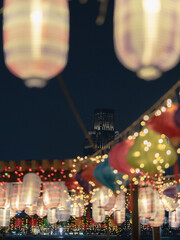 lanterns at night