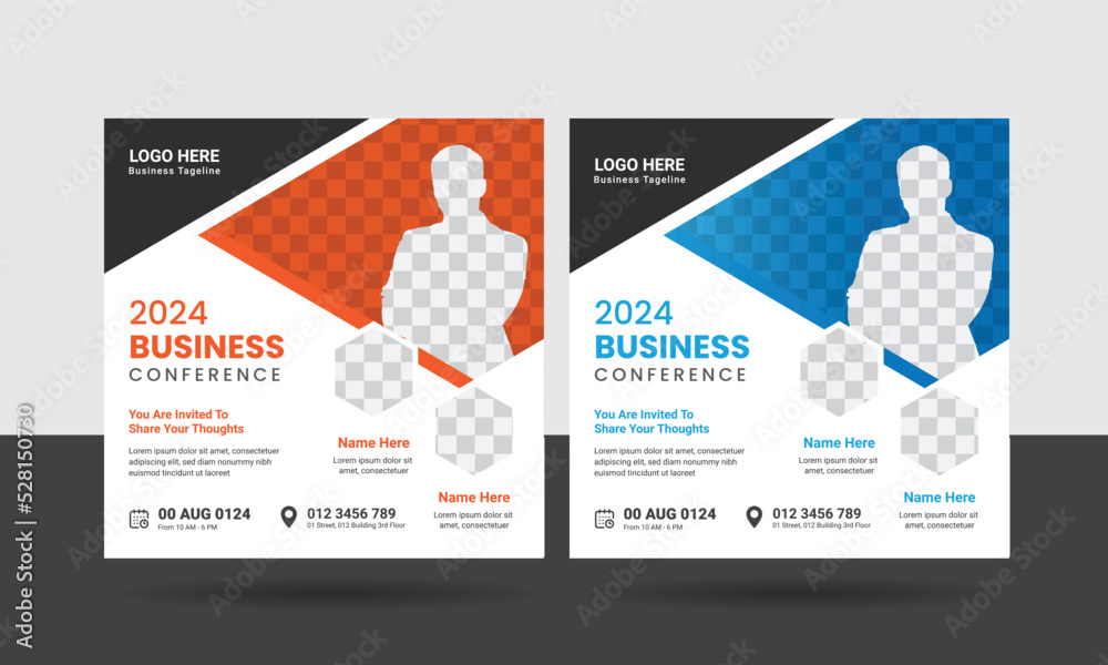 Wall mural set of editable minimal square banner template. black and yellow background color with stripe line s