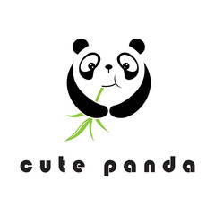 creative panda logo with slogan template