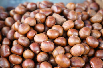Closeup of chestnuts 