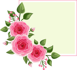Text Space with Rose Flower Decoration