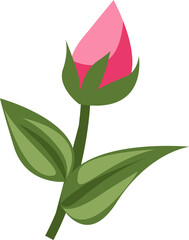 Rose Bud with leaves, Rose Branch