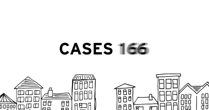 Coronavirus concept texts against cityscape