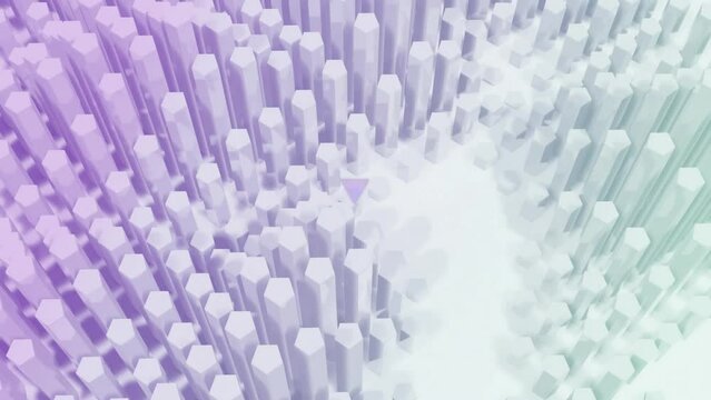 Triangles over pulsating abstract shapes