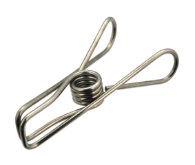 Stainless clothespins on transparent background png file