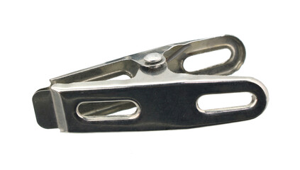 Stainless clothespins on transparent background png file