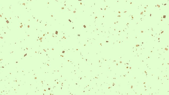 Animation of gold confetti over green background