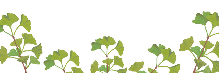 Naklejka premium Green watercolor leaves illustration