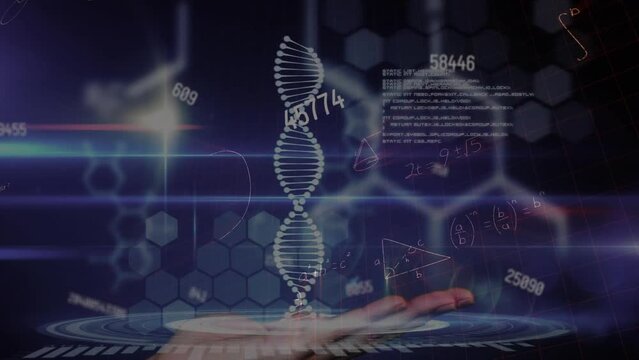 Animation of dna strand and scientific data processing