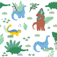 cute dino for baby fabric pattern free vector