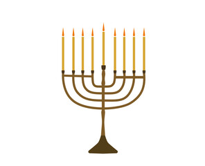 Hanukkah cartoons set. Cute clipart collection of cartoon Hanukkah symbols with smiling faces.Happy Hanukkah banner, template for your design. Hanukkah is a Jewish holiday. Greeting Card with Menorah,