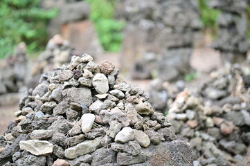The stones piled up to form a tomb