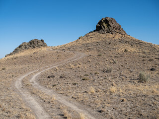 Winding road in the mountains of the Northern Nevada Desert.