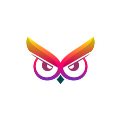 Owl simple color gradient