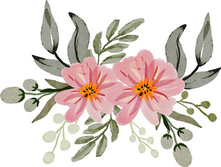 Elegant watercolor flower arrangement