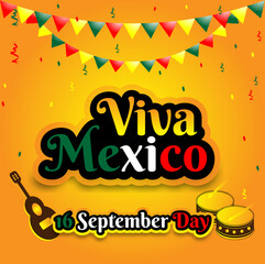 Poster design mexico independence day 16 september