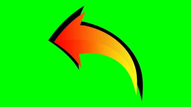 moving animation of an arrow with a sharp tip, orange gradient color
