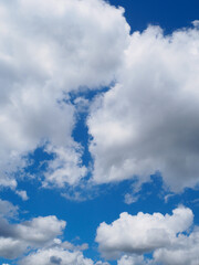 ９月に入るがまだ夏の雲が残る。真っ青な空に存在感のある雲